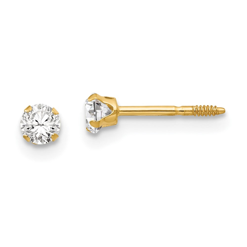 14k Madi K 3mm CZ Earrings (0.23 grams)