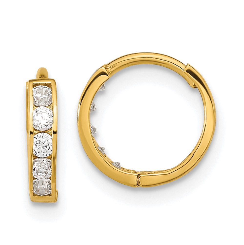 14k Madi K CZ Hinged Hoop Earrings (0.56 grams)