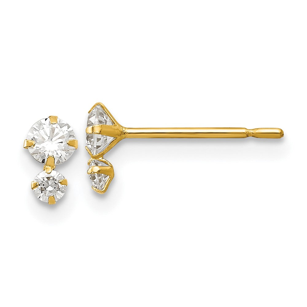 14k Madi K CZ Children's Post Earrings (0.2 grams)