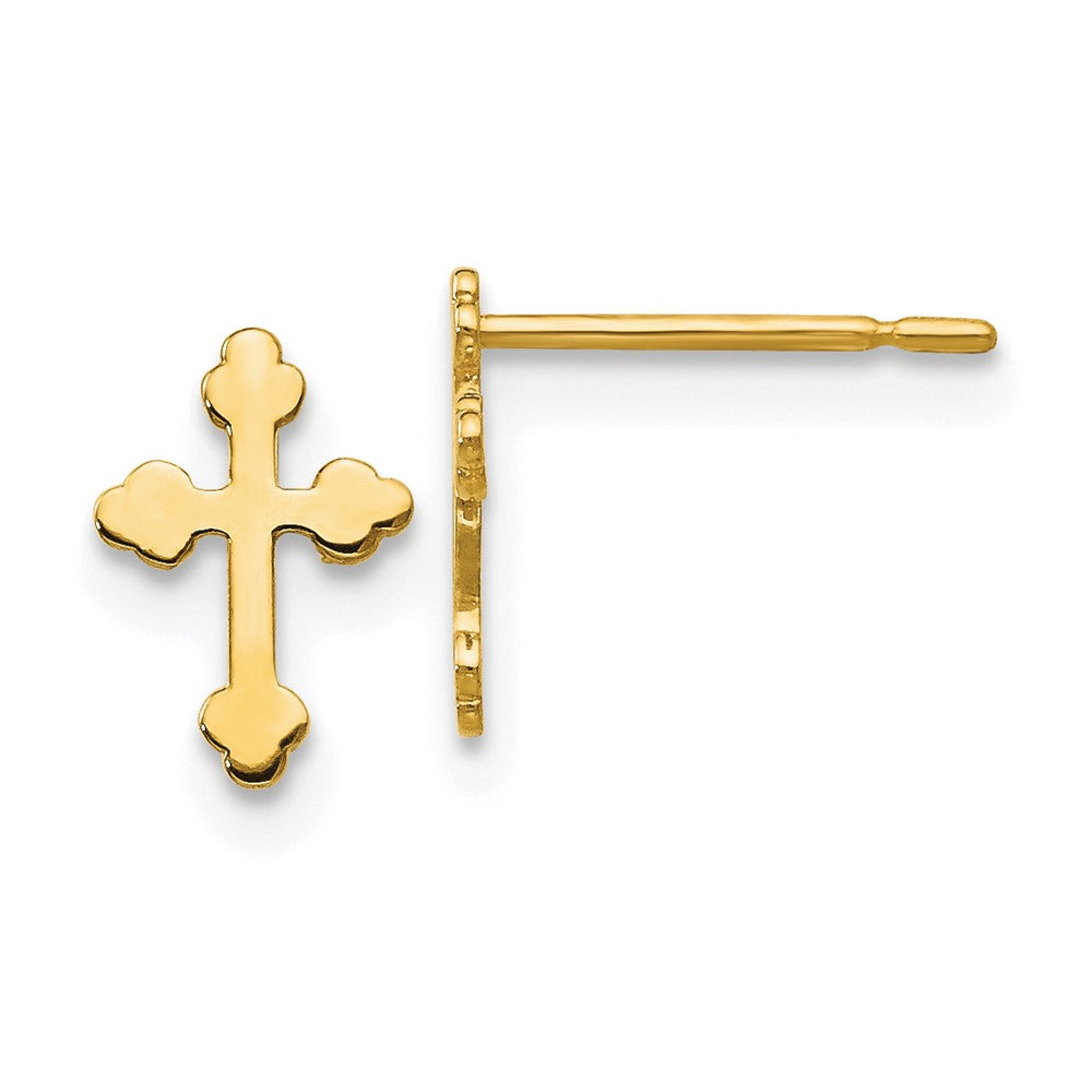 14k Madi K Children's Cross Post Earrings (0.25 grams)