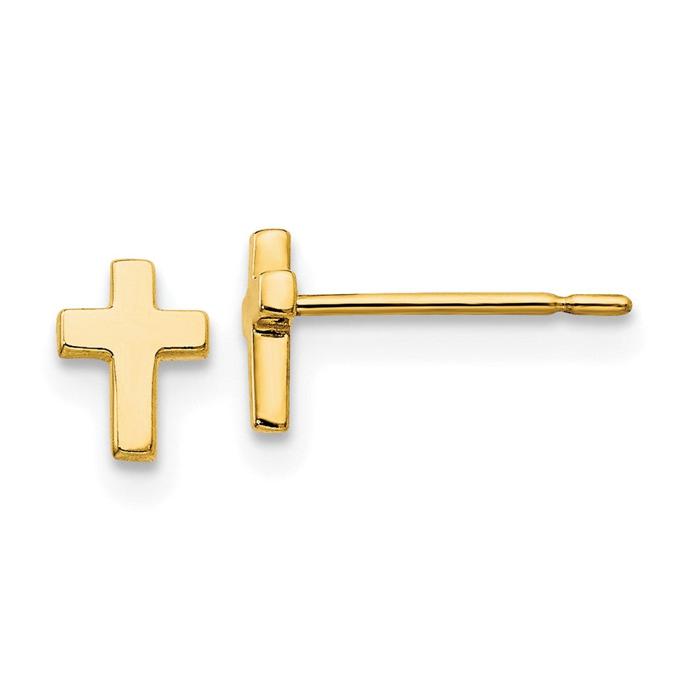 14k Madi K Children's Cross Post Earrings (0.33 grams)