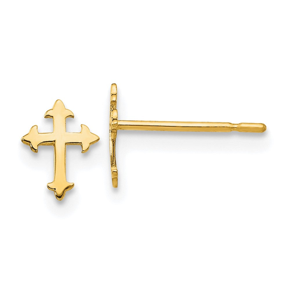 14k Madi K Children's Cross Post Earrings (0.17 grams)