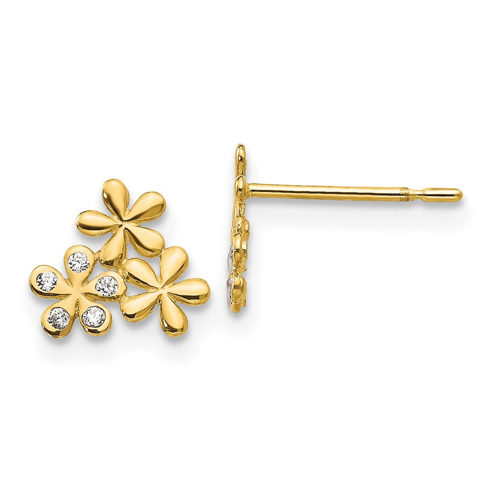 14k Madi K CZ Children's Flower Post Earrings (0.34 grams)