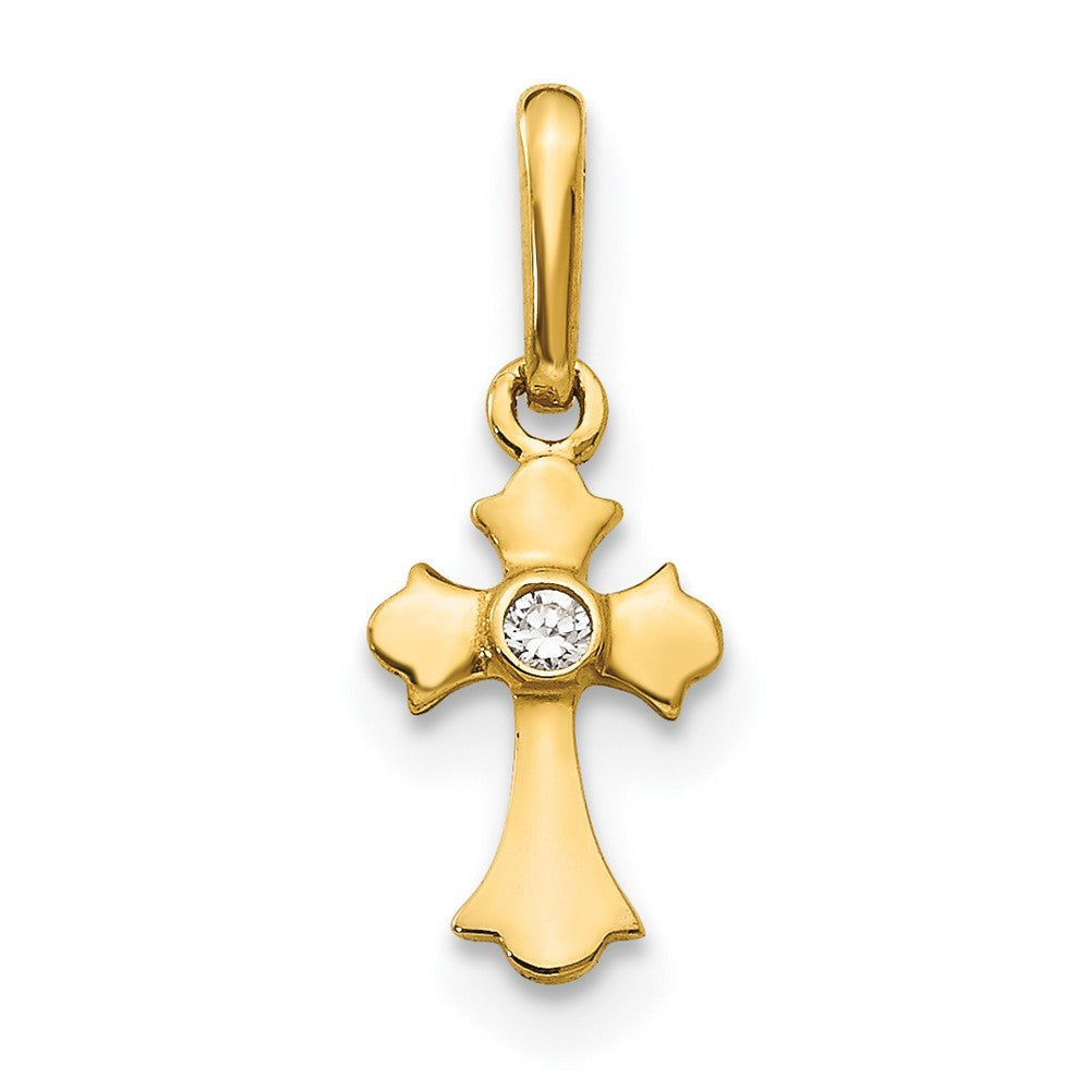 14k Madi K CZ Children's Cross Pendant (0.23 grams)