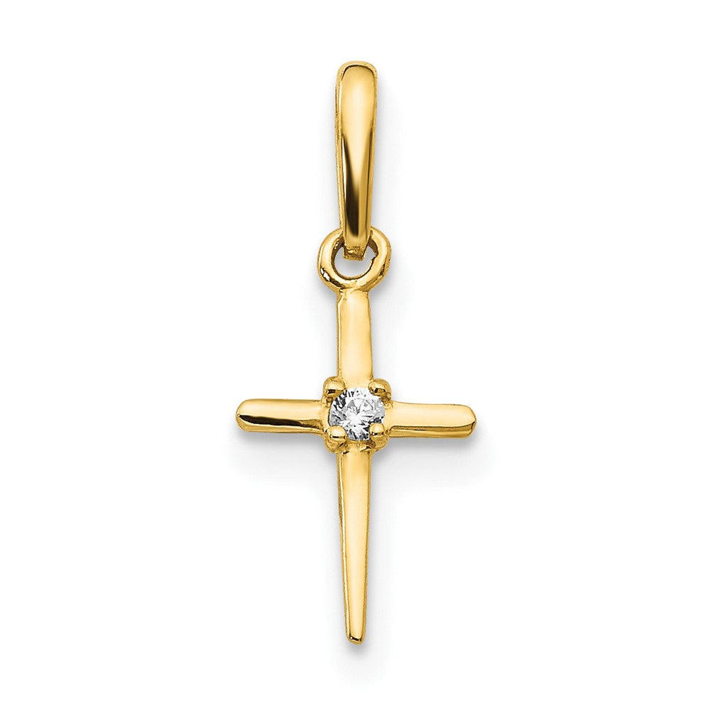 14k Madi K CZ Children's Cross Pendant (0.17 grams)