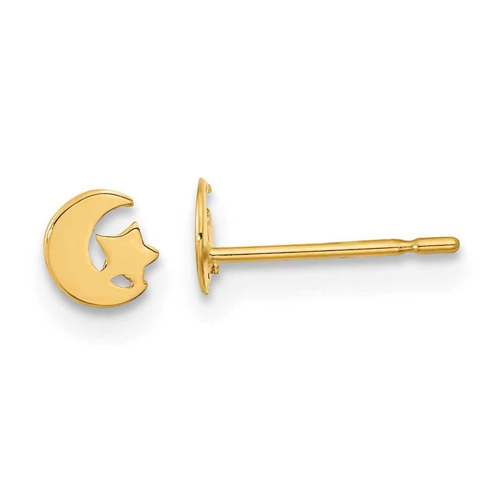 14k Madi K Kids Star and Moon Post Earrings (0.33 grams)