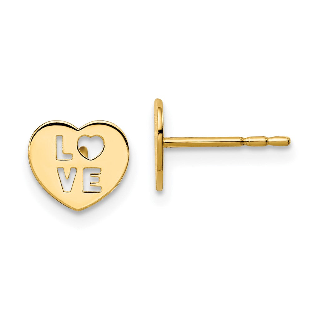 14k Madi K Love Heart Post Earrings (0.48 grams)