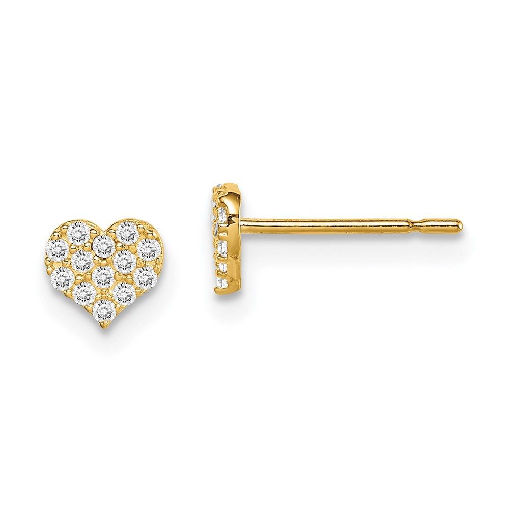 14k Madi K CZ Heart Post Earrings (0.51 grams)