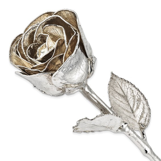 .925 Silver Dipped Real Rose