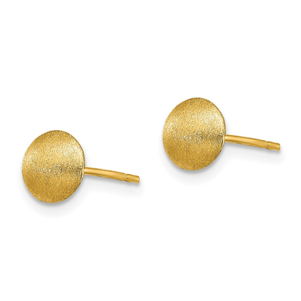 14k Yellow Gold 7 mm Satin Button Earrings (0.84 grams)