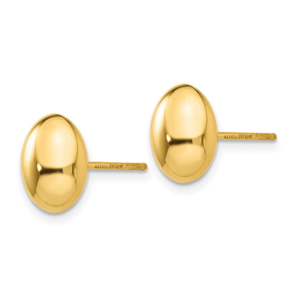 14k Yellow Gold 10 mm Gold Polished Post Earrings (1.16 grams)