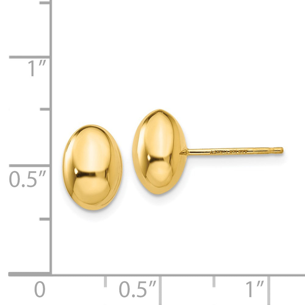 14k Yellow Gold 10 mm Gold Polished Post Earrings (1.16 grams)