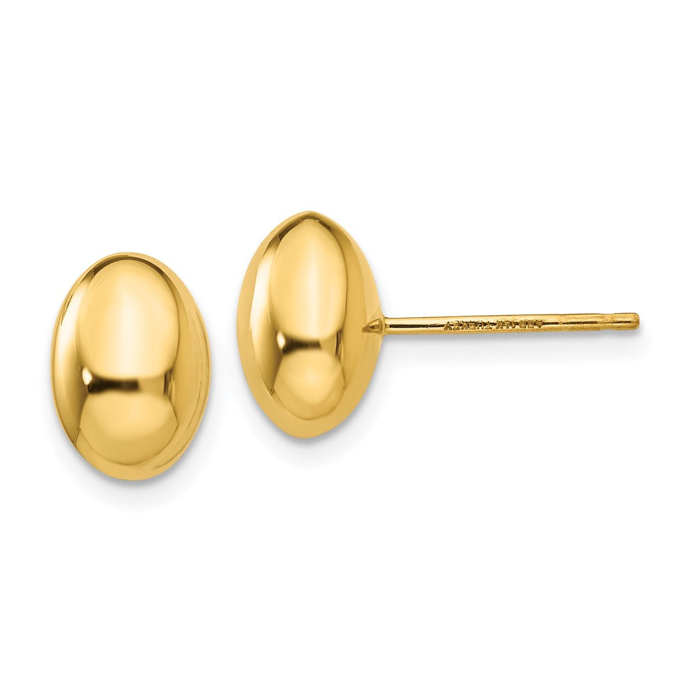 14k Yellow Gold 10 mm Gold Polished Post Earrings (1.16 grams)