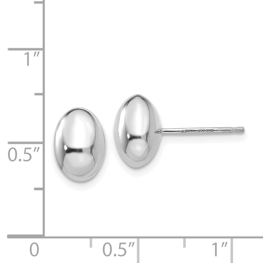 14k White Gold 10 mm  Polished Post Earrings (1.17 grams)