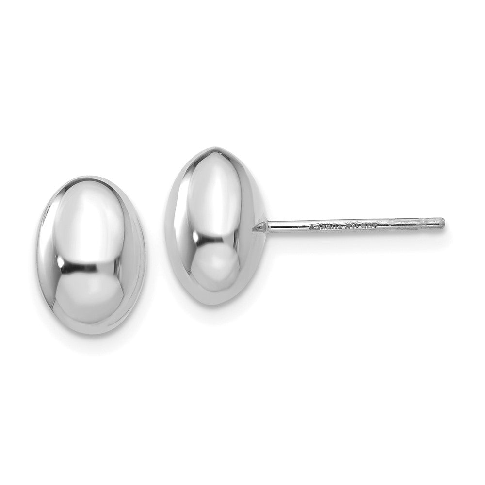 14k White Gold 10 mm  Polished Post Earrings (1.17 grams)