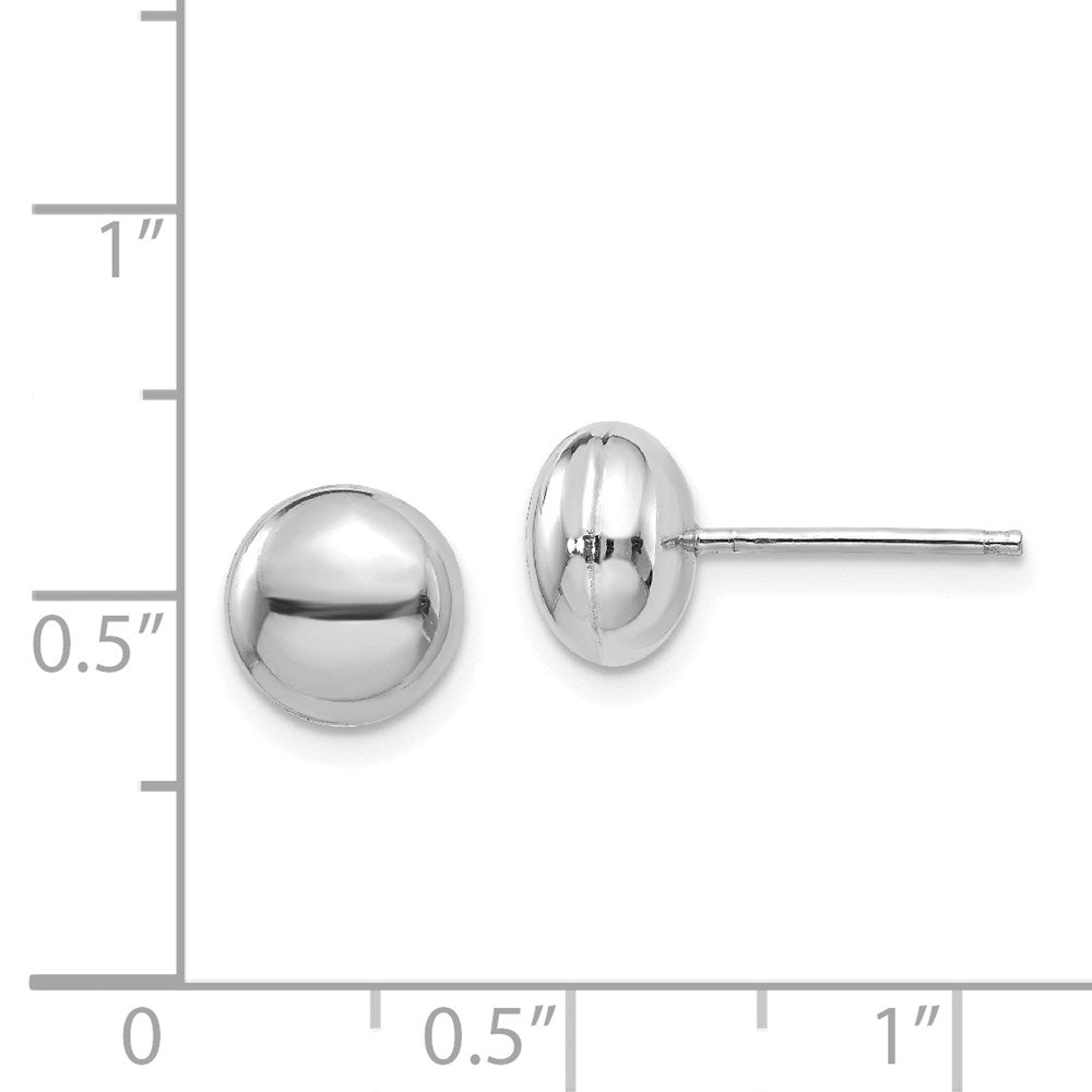 14k White Gold 8 mm Button Post Earrings (1.24 grams)