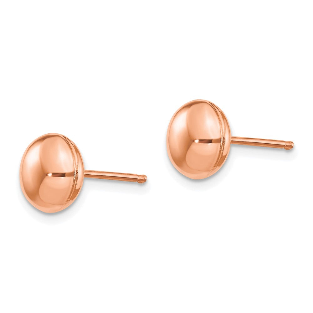 14k Rose Gold 8 mm Button Post Earrings (1.12 grams)