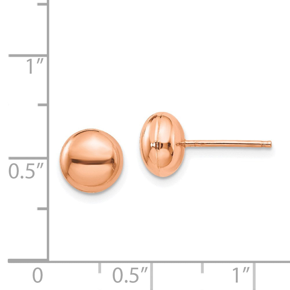 14k Rose Gold 8 mm Button Post Earrings (1.12 grams)