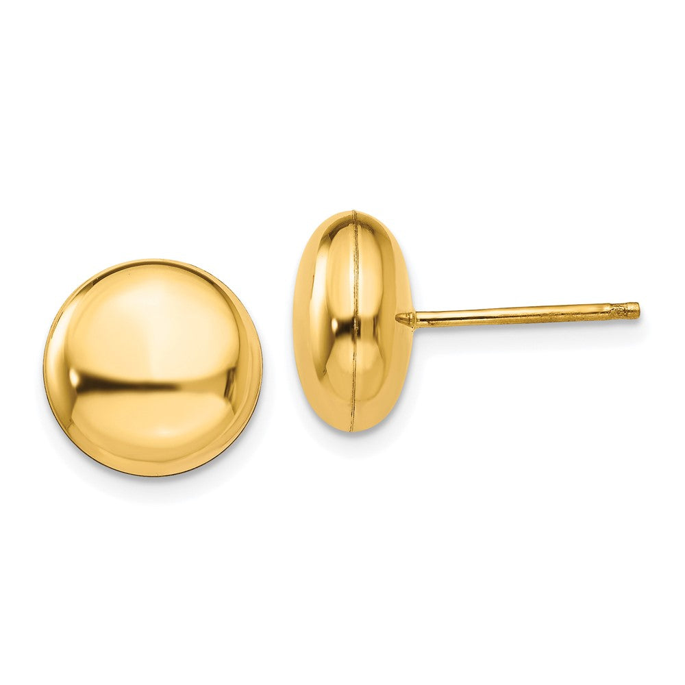 14k Yellow Gold 10.5 mm Button Post Earrings (1.81 grams)