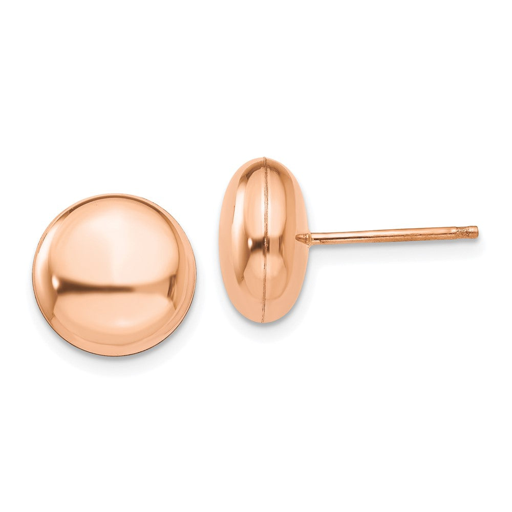 14k Rose Gold 10.5 mm Button Post Earrings (1.65 grams)