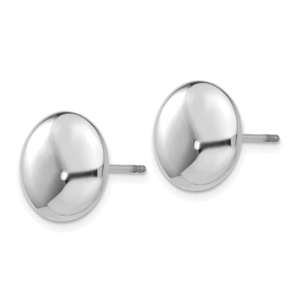 14k White Gold 12 mm Button Post Earrings (2.28 grams)