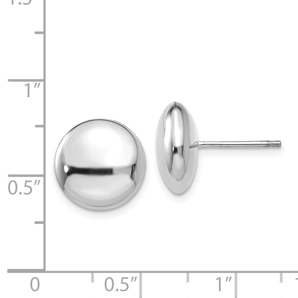 14k White Gold 12 mm Button Post Earrings (2.28 grams)