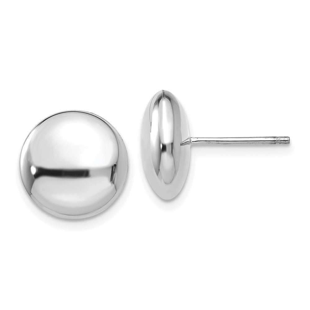 14k White Gold 12 mm Button Post Earrings (2.28 grams)