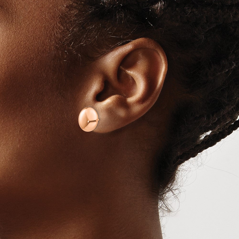 14k Rose Gold 12 mm Button Post Earrings (2.11 grams)