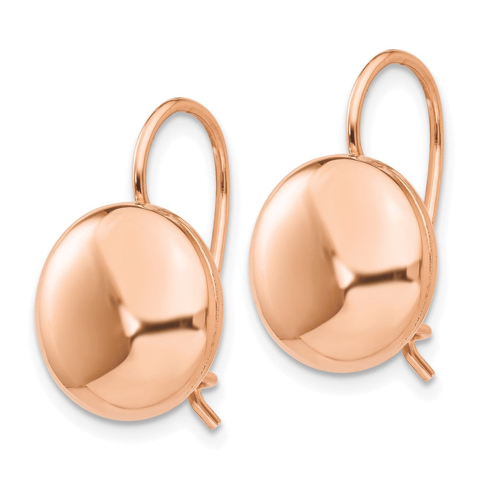 14k Rose Gold 12 mm Button Kidney Wire Earrings (2.3 grams)