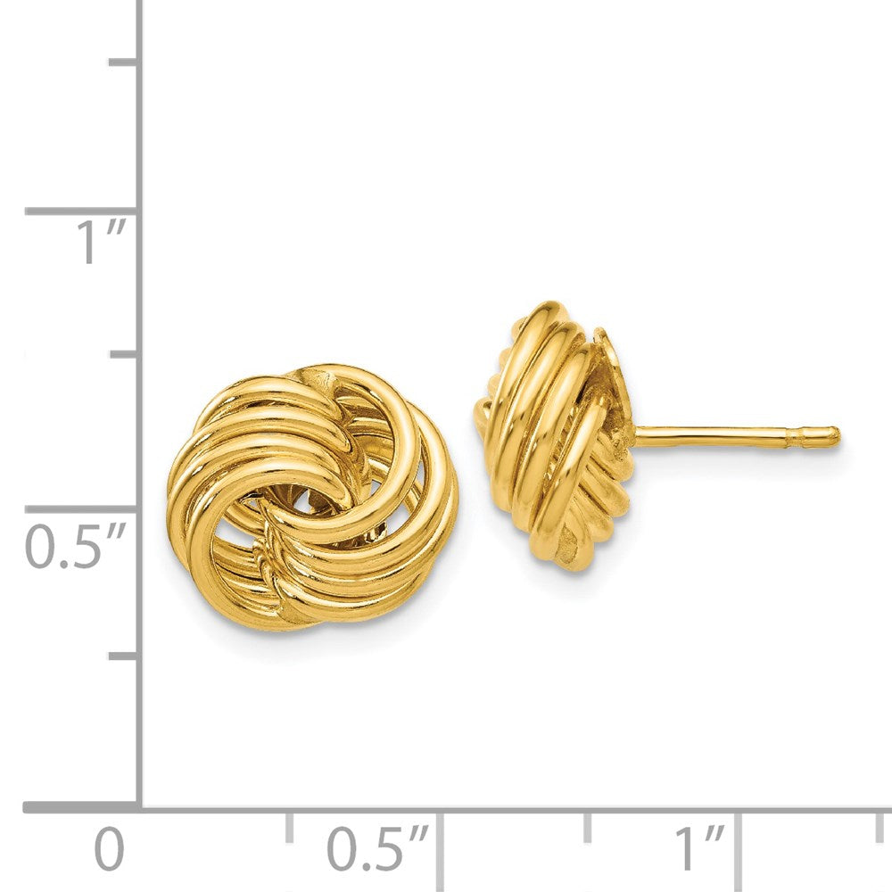 14k Yellow Gold 11 mm Polished Fancy Post Earrings (1.82 grams)