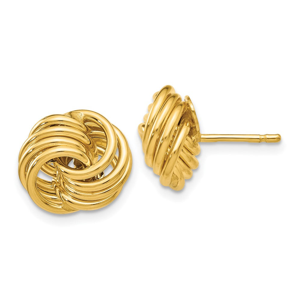 14k Yellow Gold 11 mm Polished Fancy Post Earrings (1.82 grams)