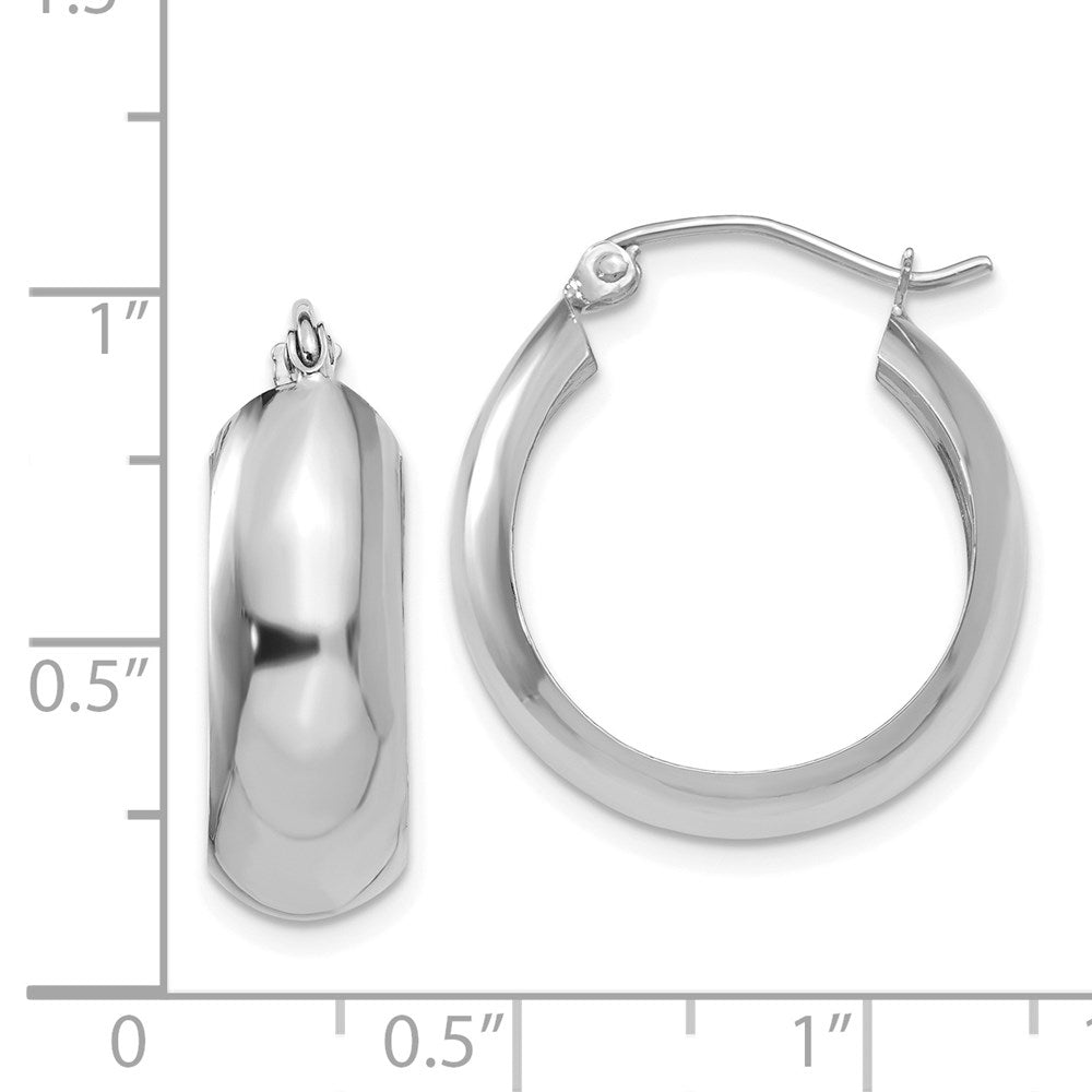 14k White Gold 7 mm Hoop Earrings (1.82 grams)