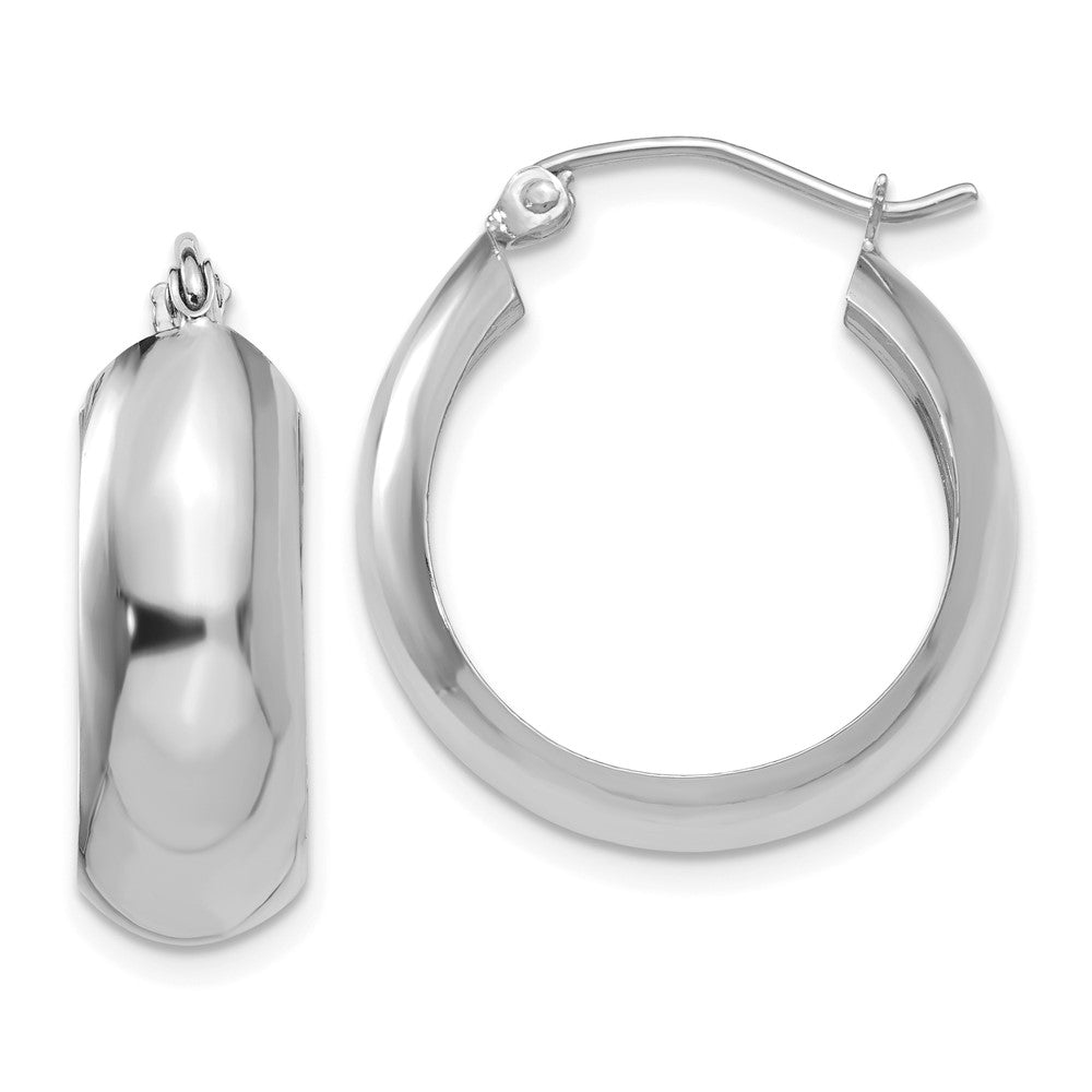 14k White Gold 7 mm Hoop Earrings (1.82 grams)