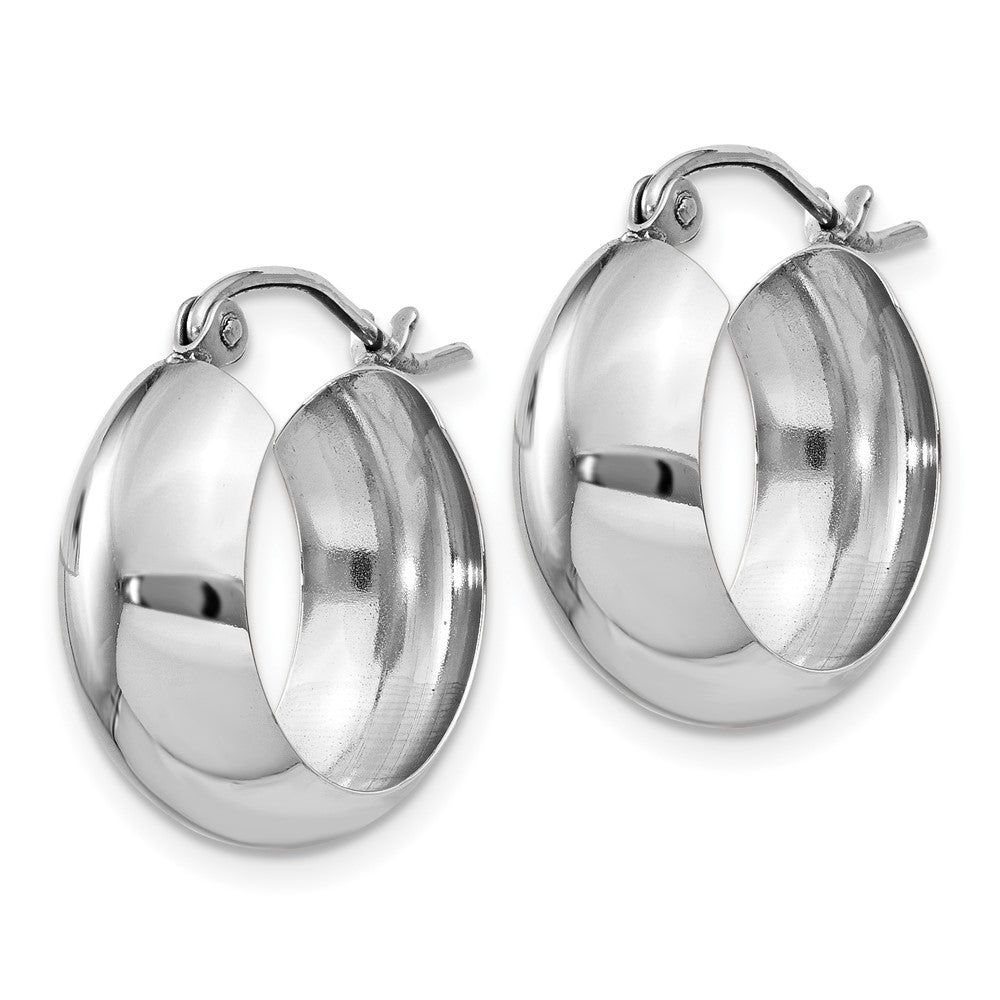 14k White Gold 7 mm Fancy Hoop Earrings (2.05 grams)