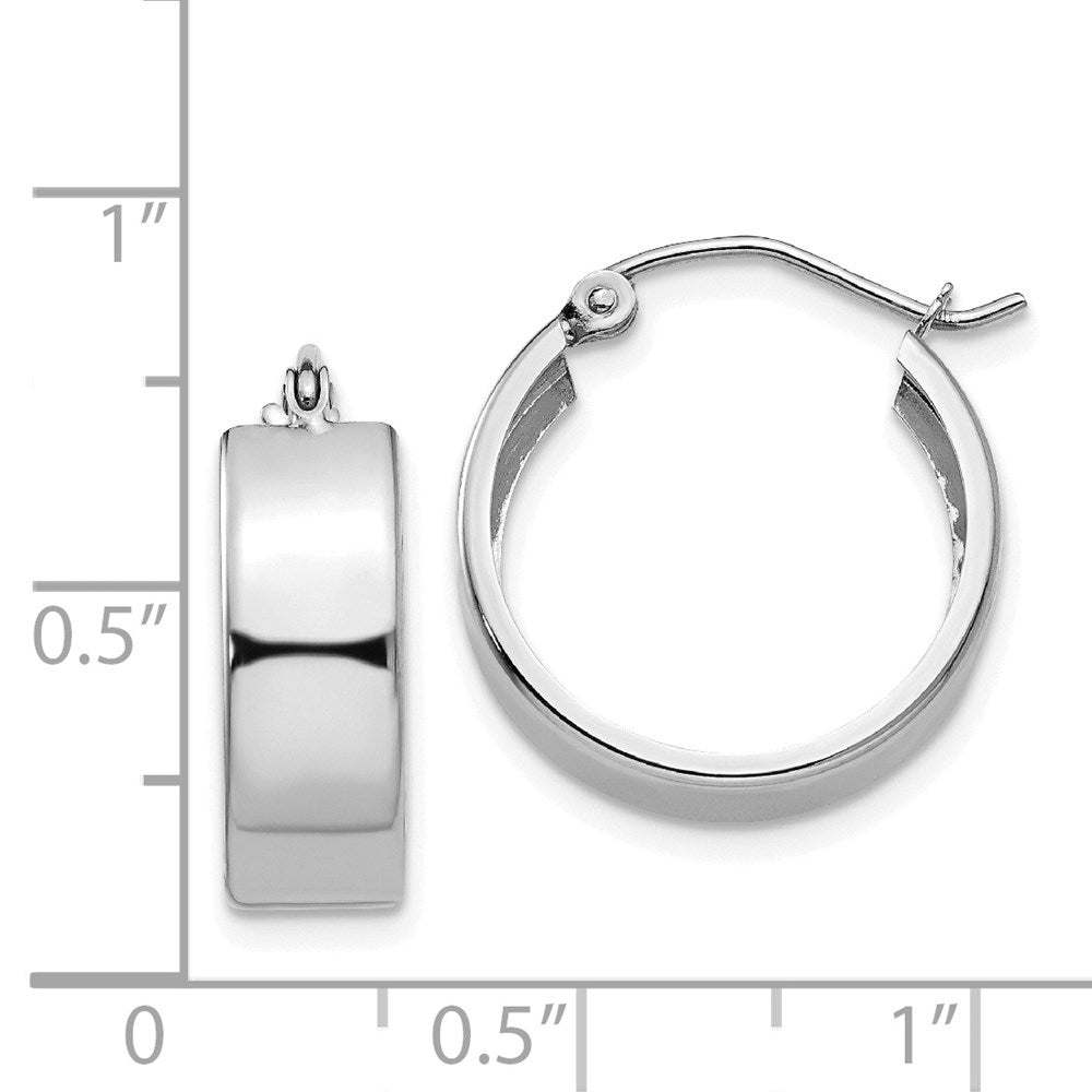 14k White Gold 5.5 mm Fancy Hoop Earrings (1.55 grams)