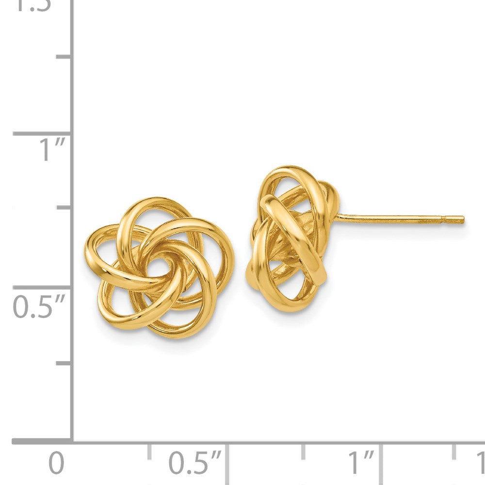 14k Yellow Gold 12 mm Love Knot Earrings (2.19 grams)