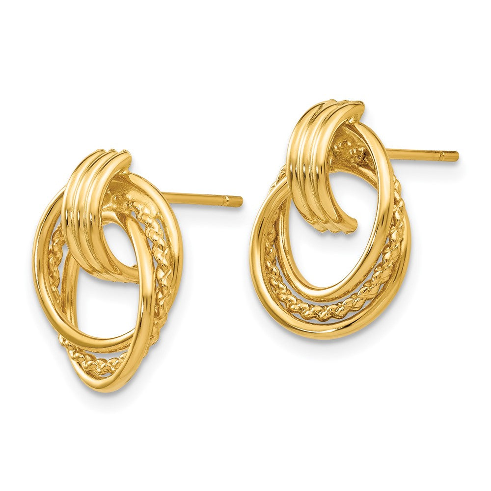 14k Yellow Gold 11 mm Polished Fancy Post Earrings (2.07 grams)