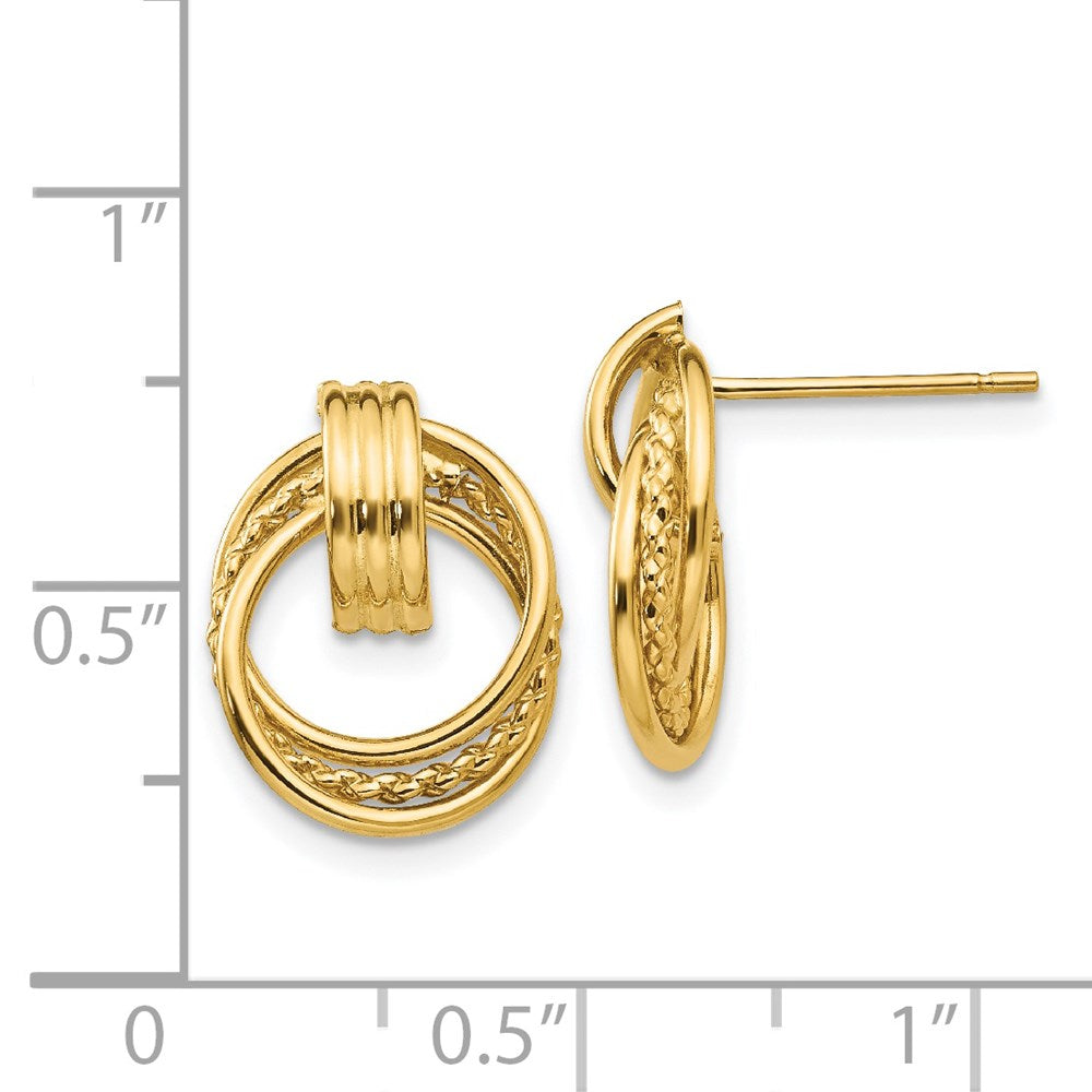 14k Yellow Gold 11 mm Polished Fancy Post Earrings (2.07 grams)