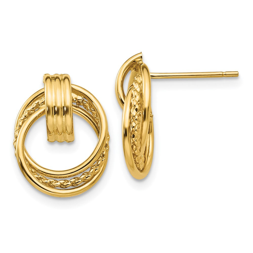 14k Yellow Gold 11 mm Polished Fancy Post Earrings (2.07 grams)