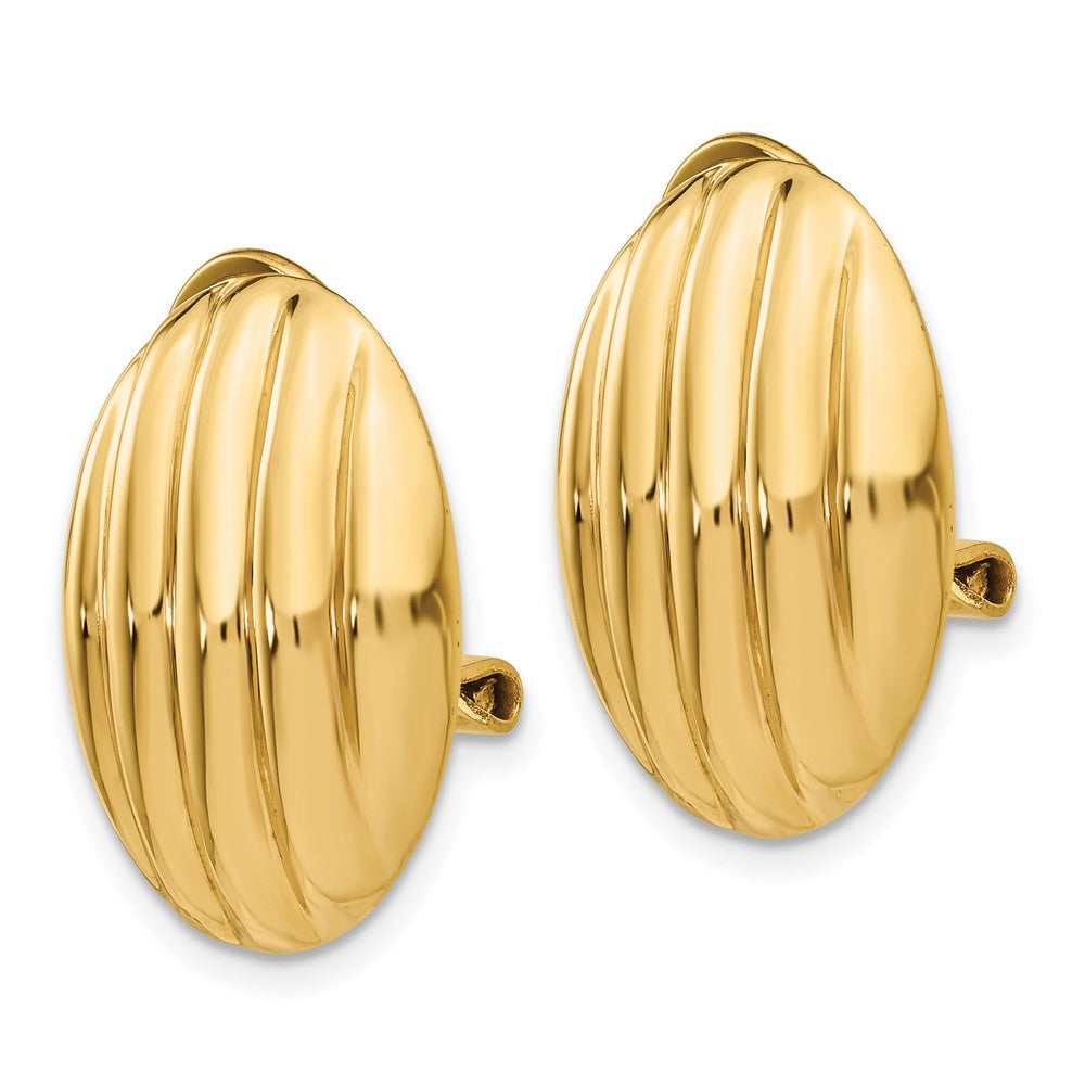 14k Yellow Gold 14 mm Non-pierced Fancy Earrings (4.12 grams)