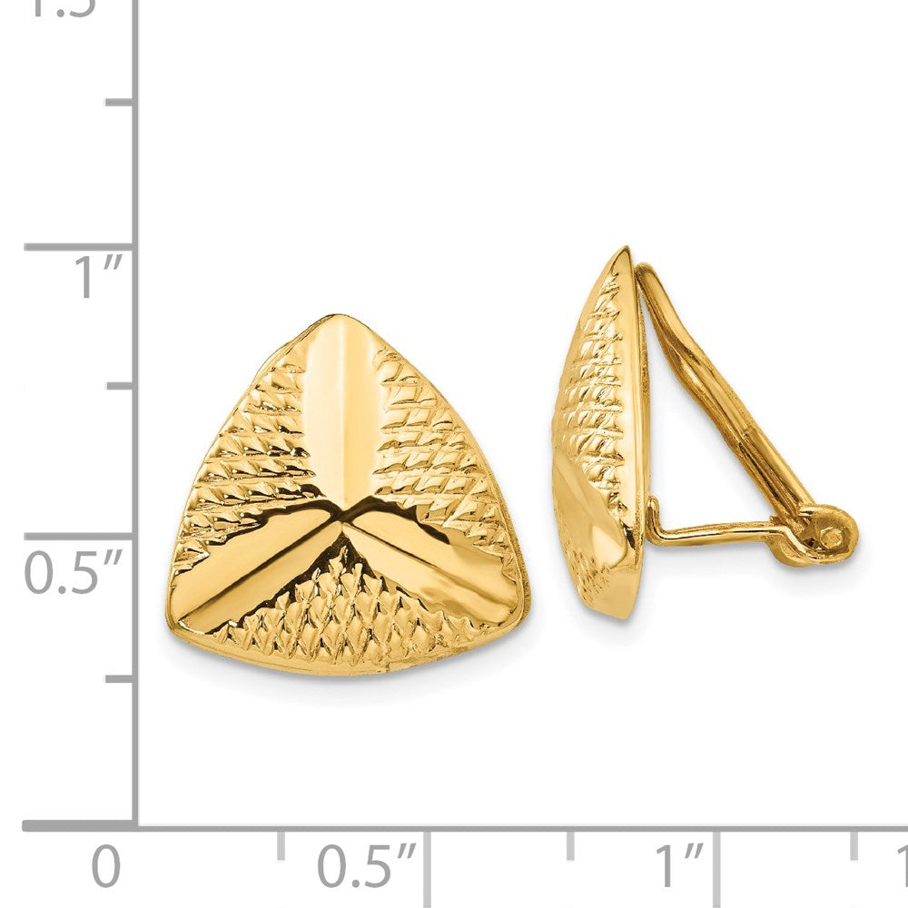 14k Yellow Gold 16 mm Non-pierced Fancy Earrings (4.2 grams)