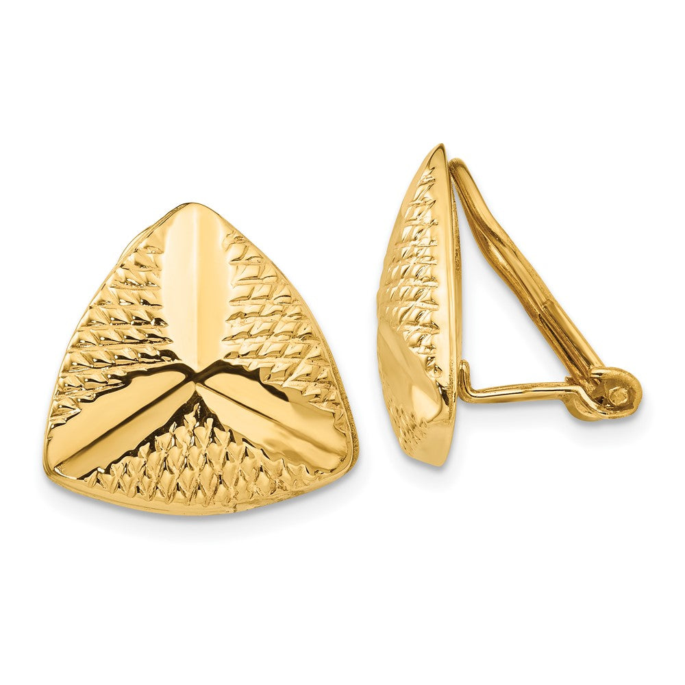 14k Yellow Gold 16 mm Non-pierced Fancy Earrings (4.2 grams)