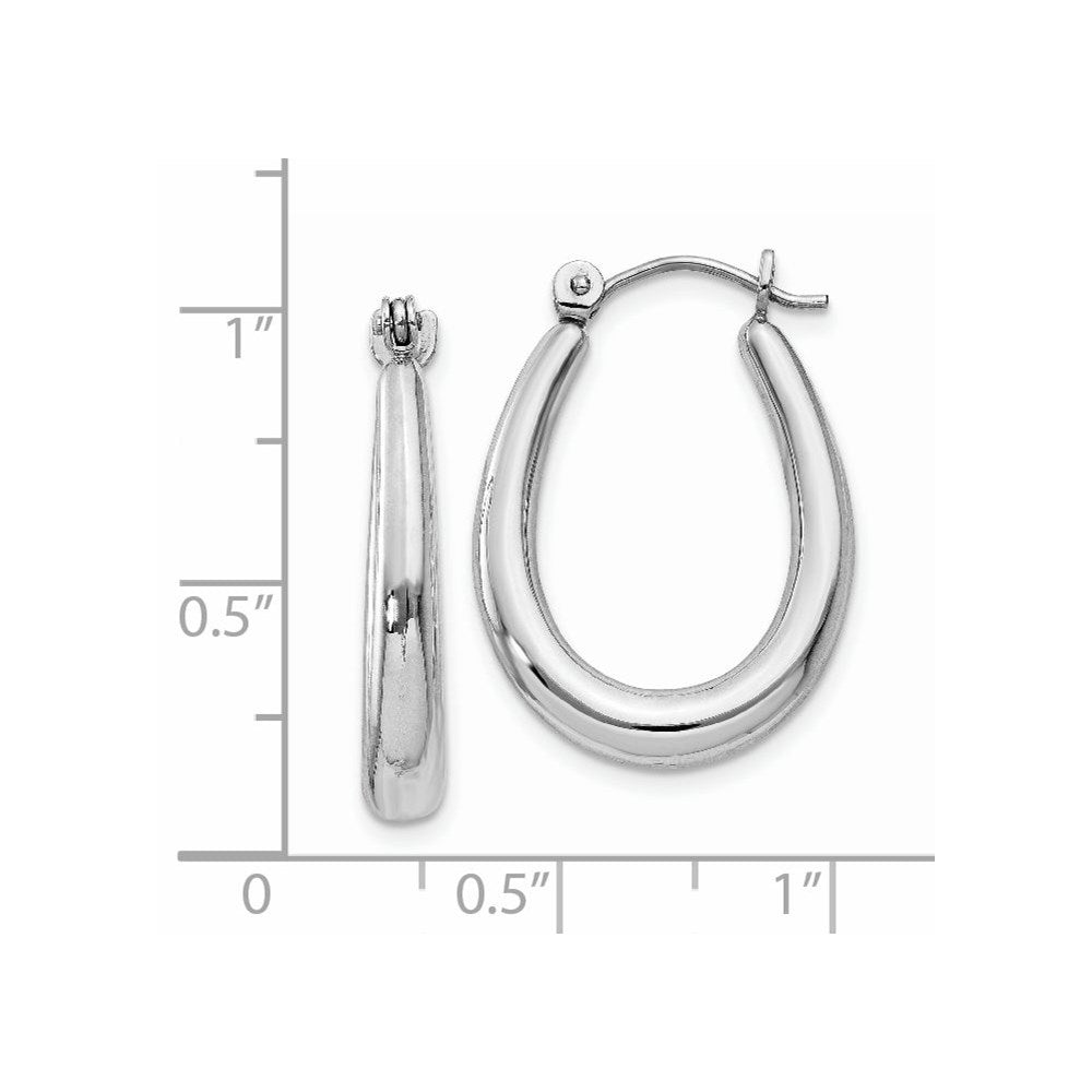 14k White Gold 3 mm Polished Hoop Earrings (2.34 grams)