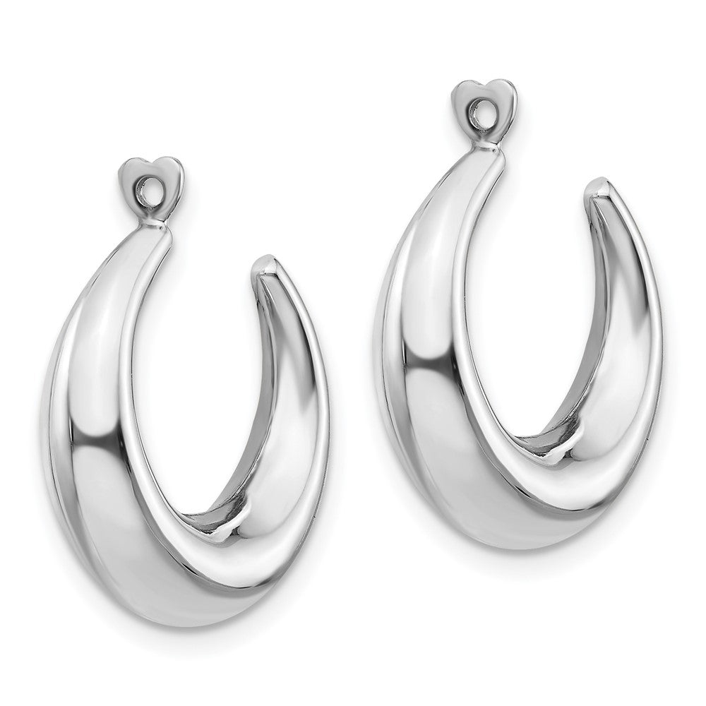 14k White Gold 5 mm Polished Hoop Earring Jackets (2.14 grams)