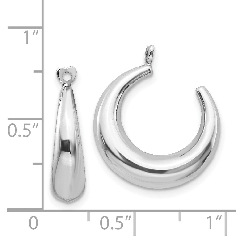 14k White Gold 5 mm Polished Hoop Earring Jackets (2.14 grams)