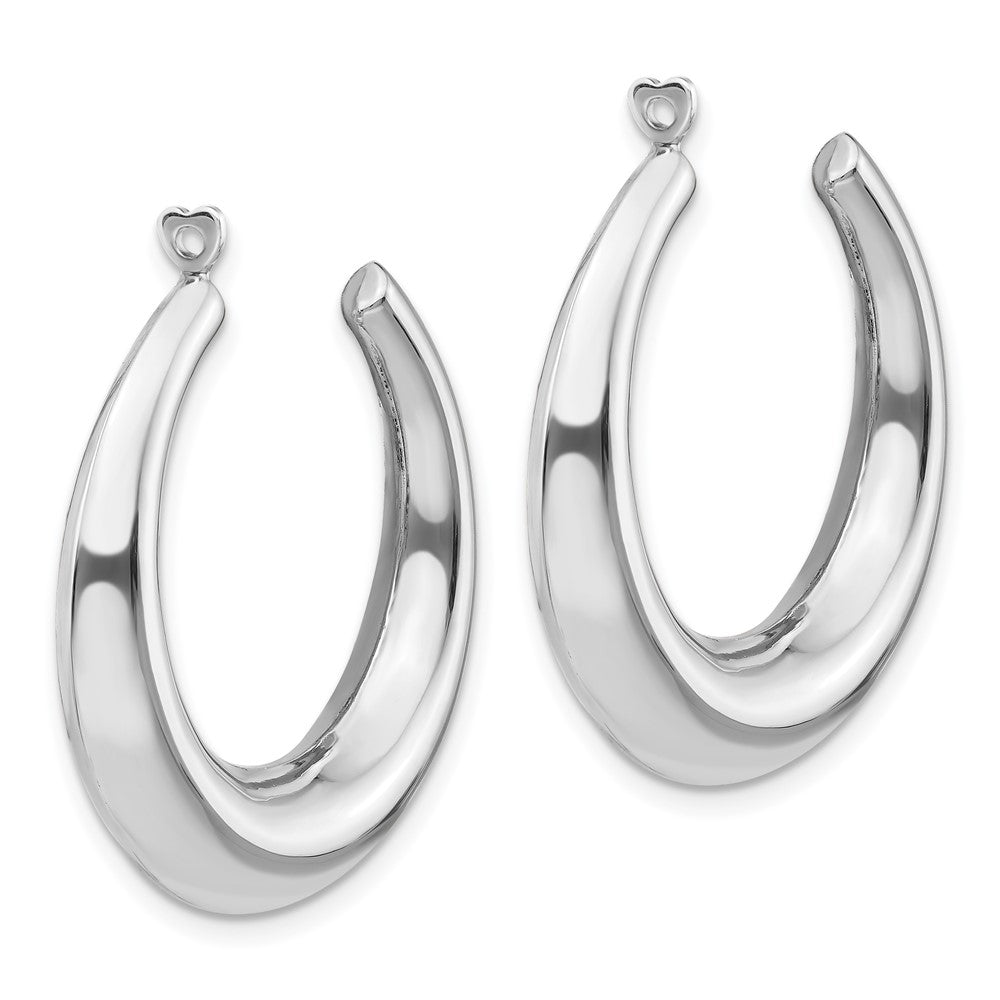 14k White Gold 5 mm Polished Hoop Earring Jackets (4.21 grams)