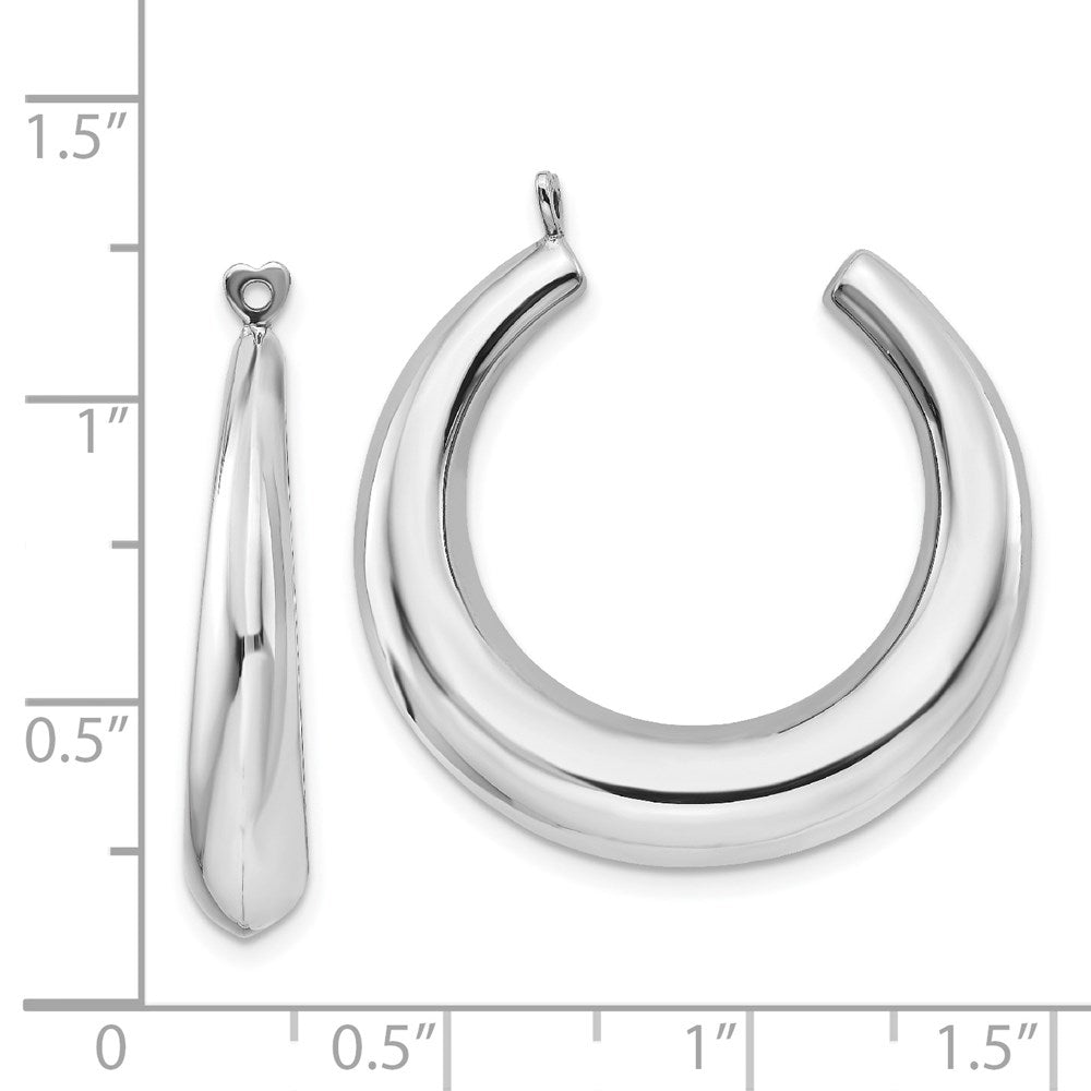 14k White Gold 5 mm Polished Hoop Earring Jackets (4.21 grams)