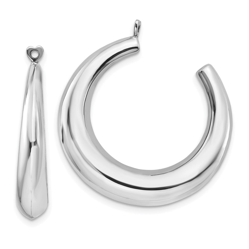 14k White Gold 5 mm Polished Hoop Earring Jackets (4.21 grams)