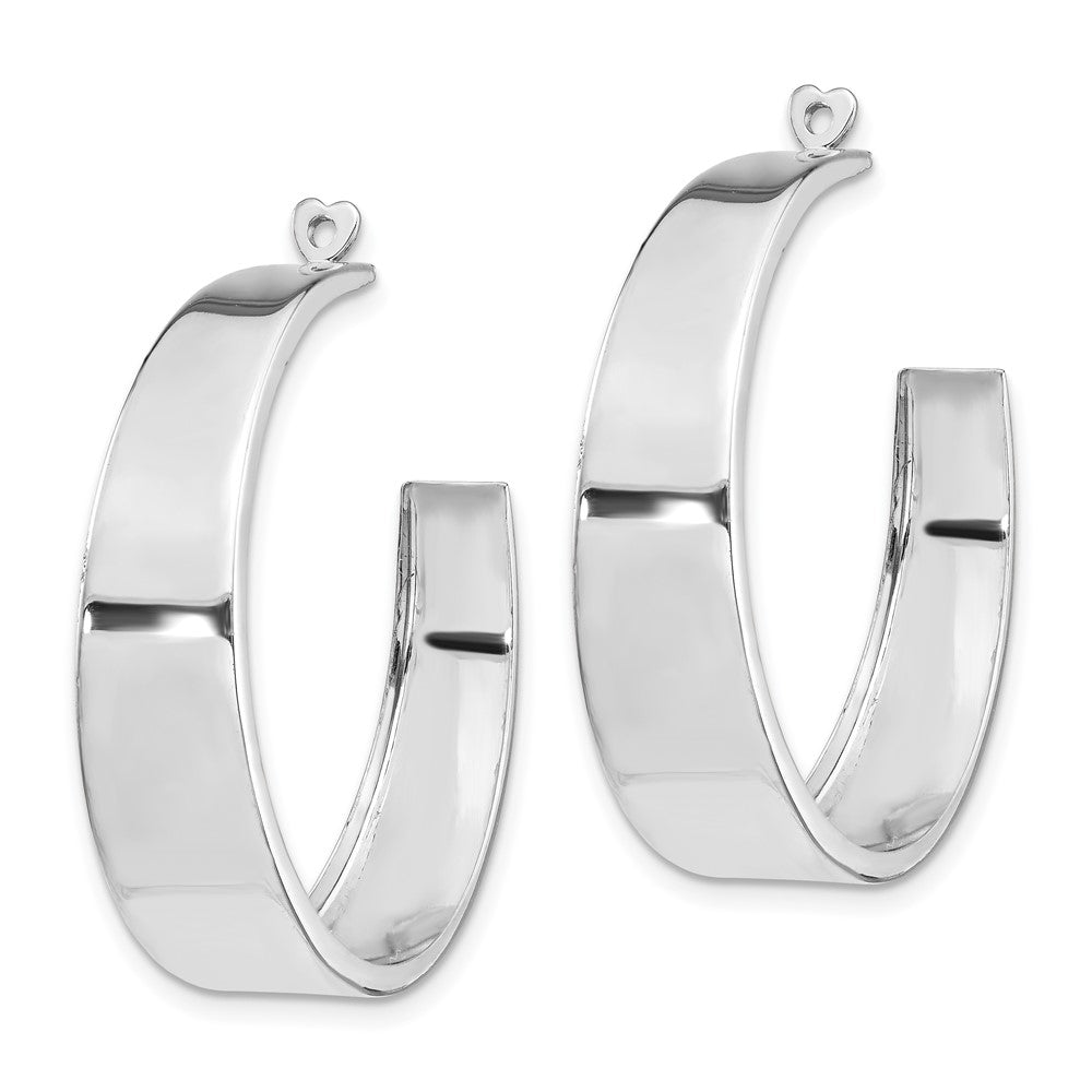 14k White Gold 9 mm Polished Hoop Earring Jackets (4.04 grams)