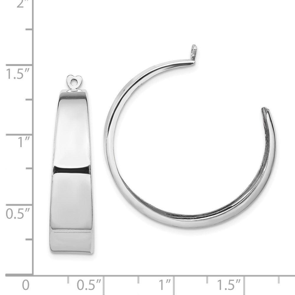 14k White Gold 9 mm Polished Hoop Earring Jackets (4.04 grams)